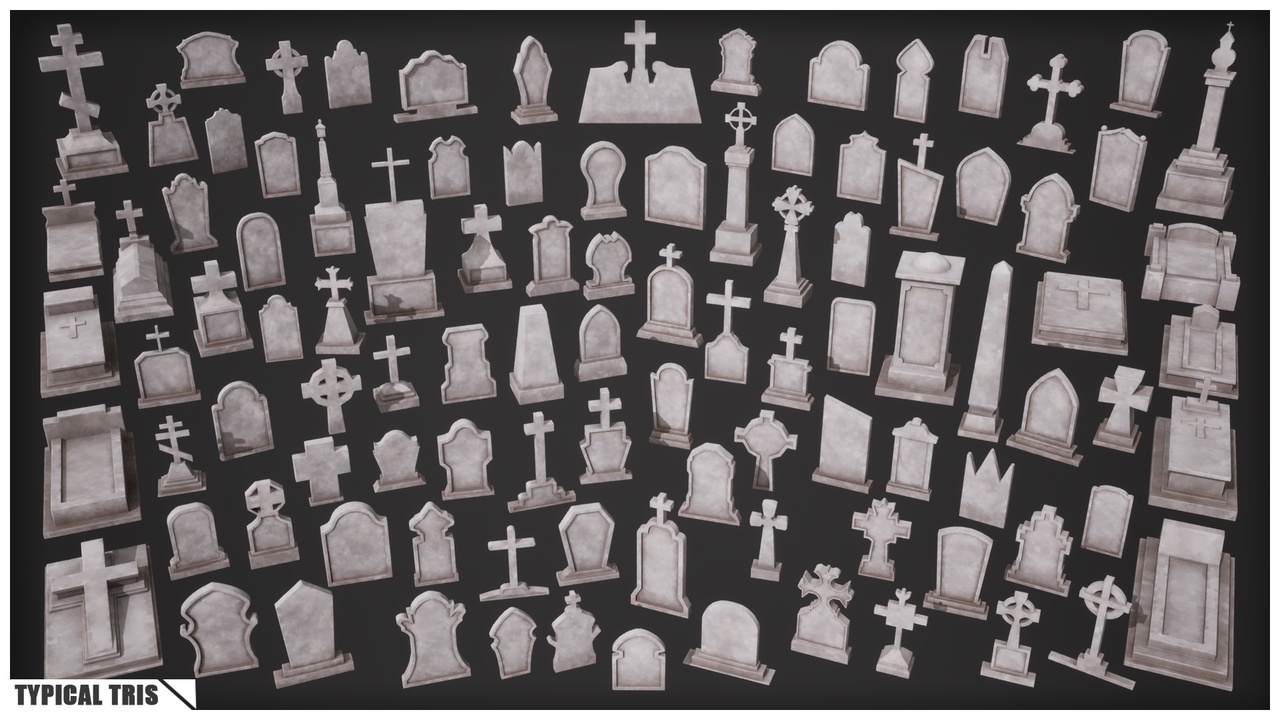 Media 1 for listing Stylized Gravestones Pack