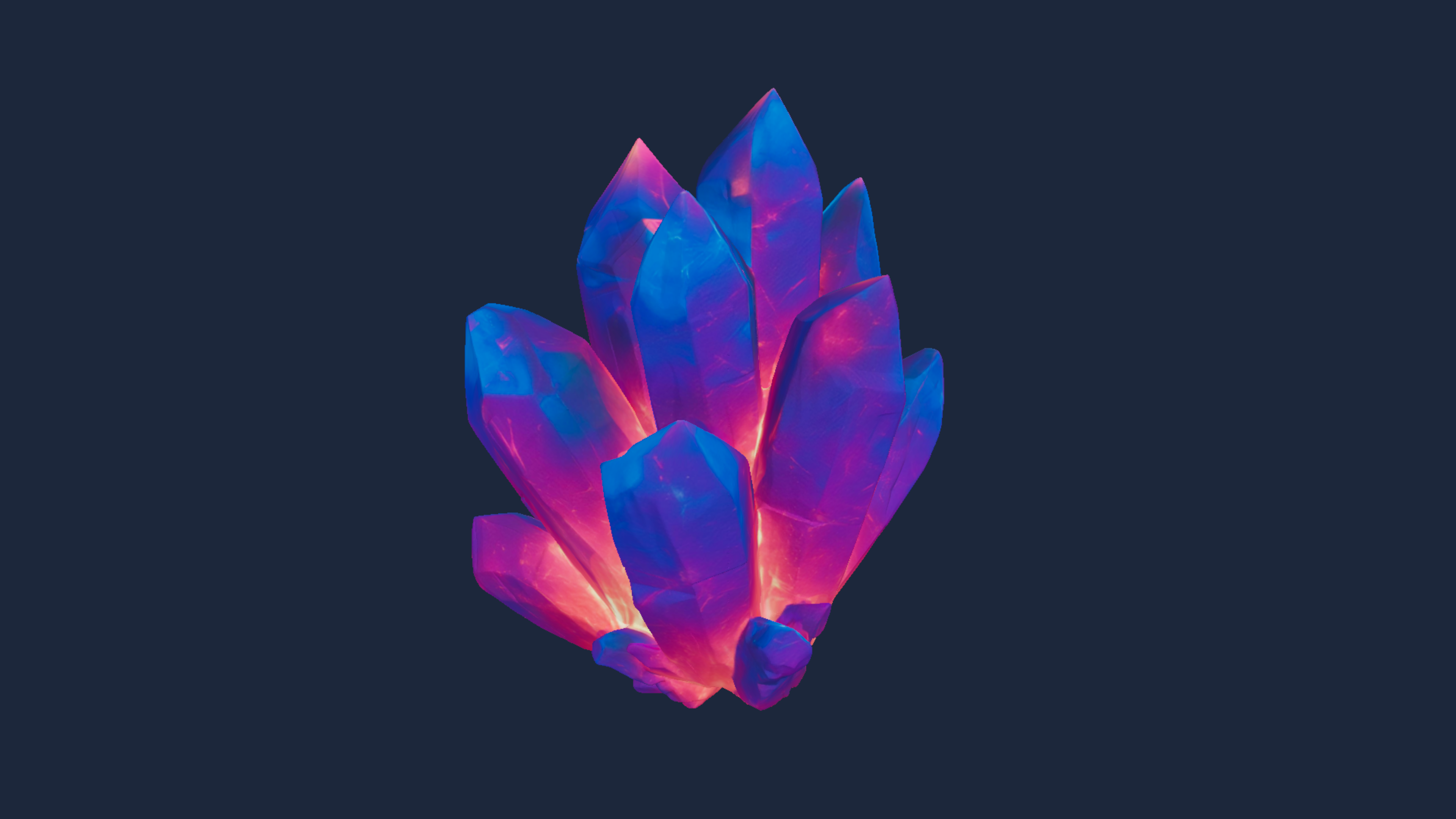 Vibrant Glowing Fantasy Sci-Fi Crystal 3D Model - Game-Ready Low-Poly ...
