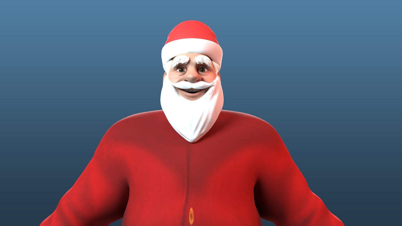 商品 cartoon Santa Claus Low-poly 3D model 的媒体 1