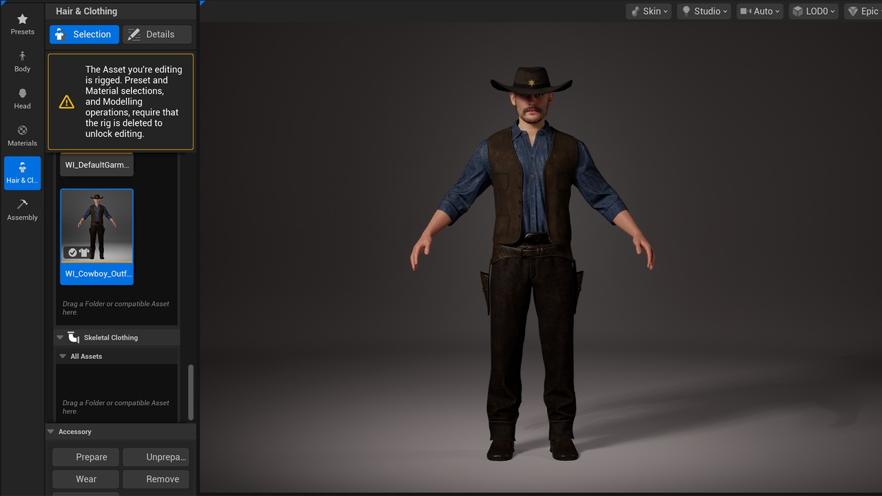 商品 Parametric Western Cowboy Outfits Pack (Metahuman clothing) 的媒体 1
