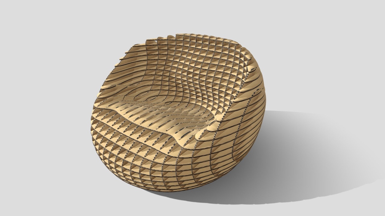 Media 1 for listing Chair cardboard concept 3 (interlocked)