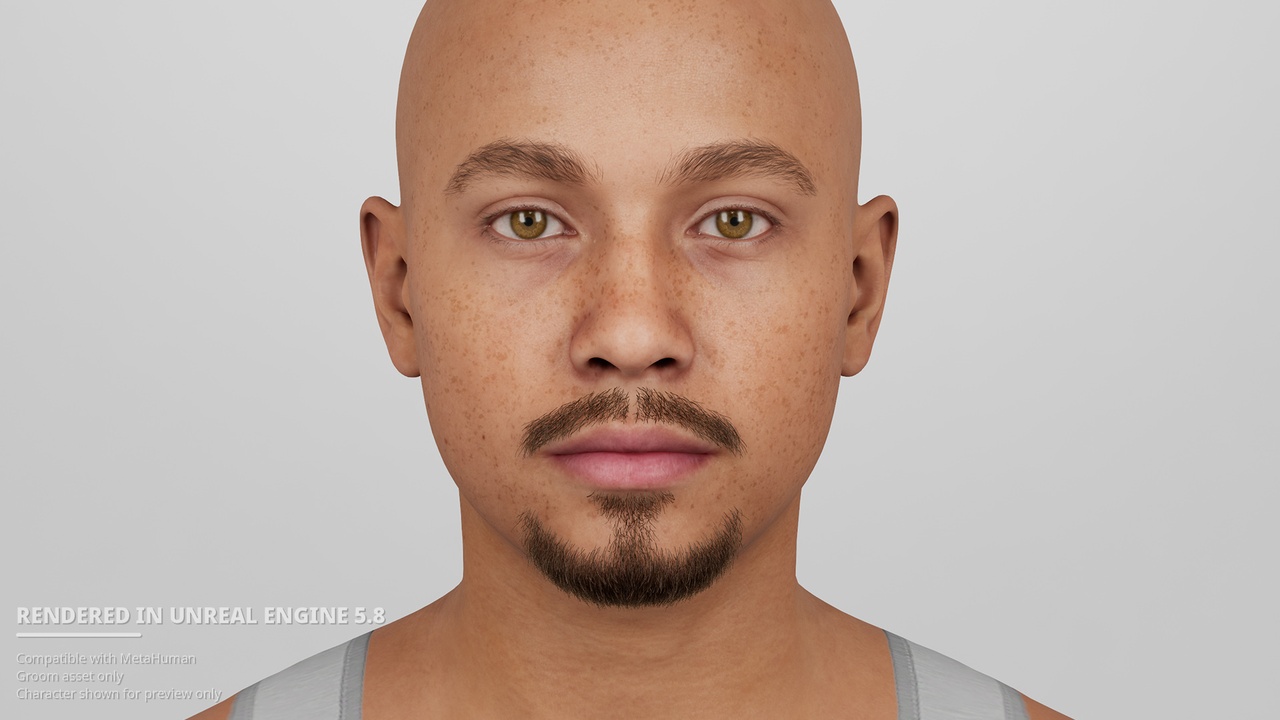 Media 1 for listing Short Balbo Goatee Beard – MetaHuman Groom