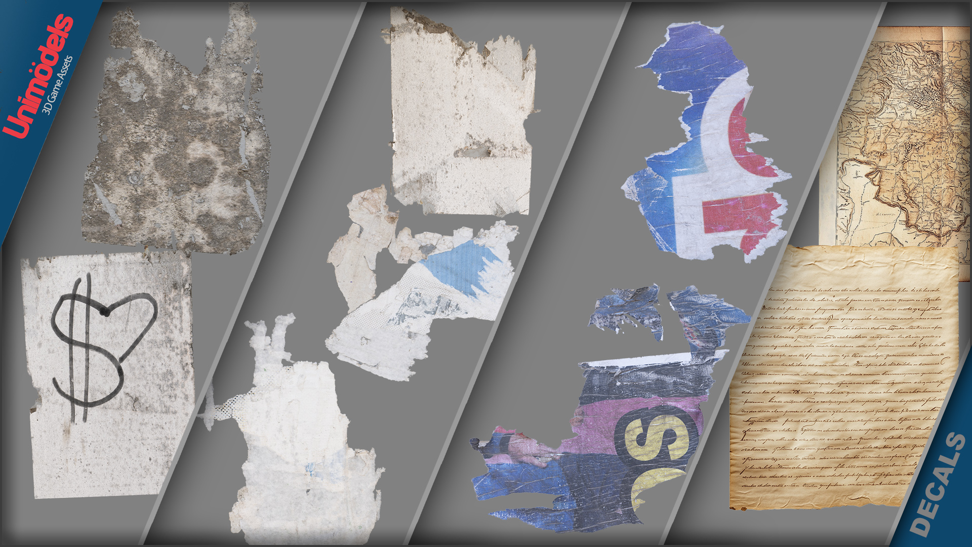 Papers Decals Vol. 2 – Torn & Scattered Clutter | Fab