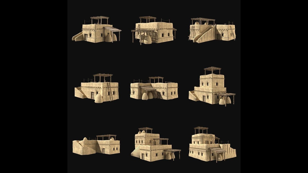 Media 1 for listing Ancient Desert Mud Brick House Collection PBR