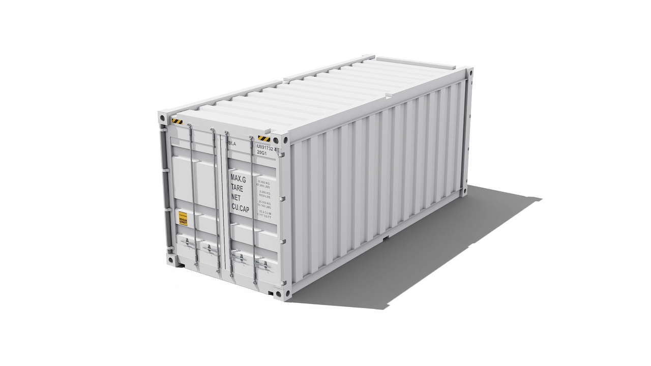 Media 1 for listing 20 Foot shipping container with interior white 3D model