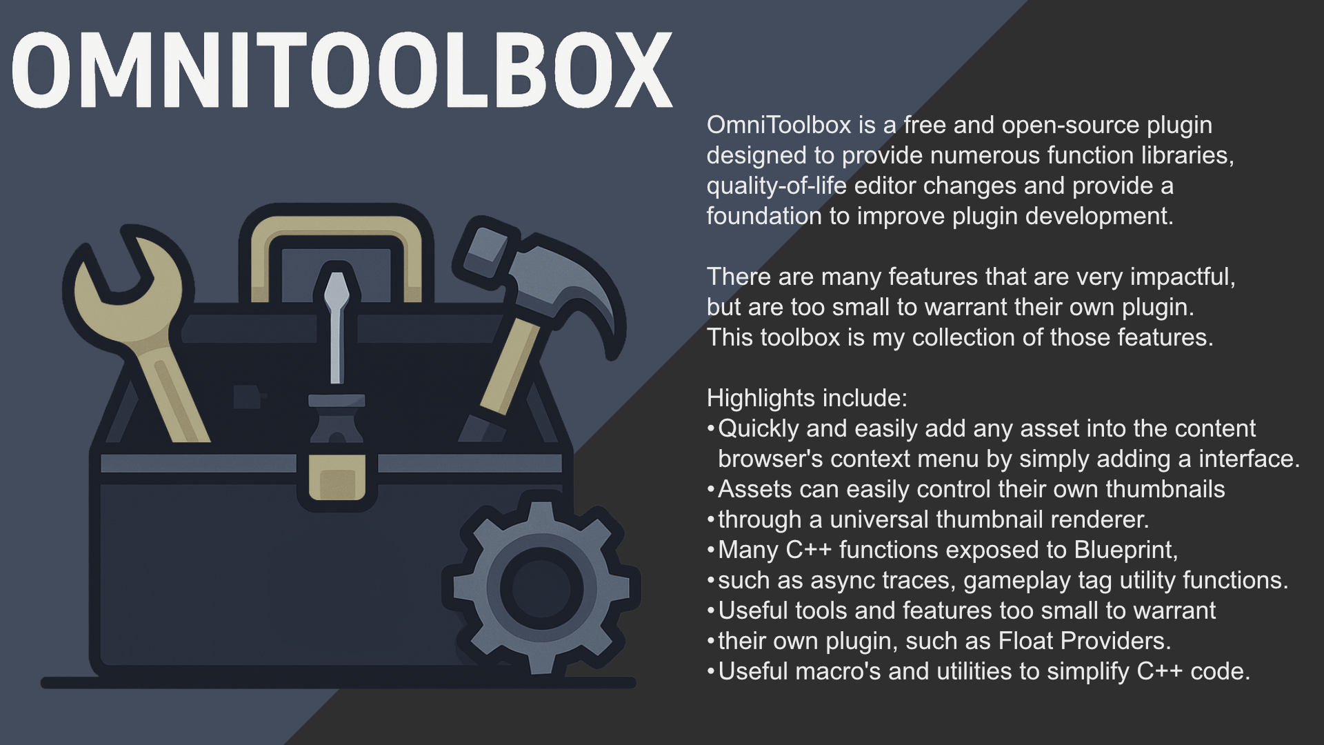 OmniToolbox - Plugin development utility | Fab