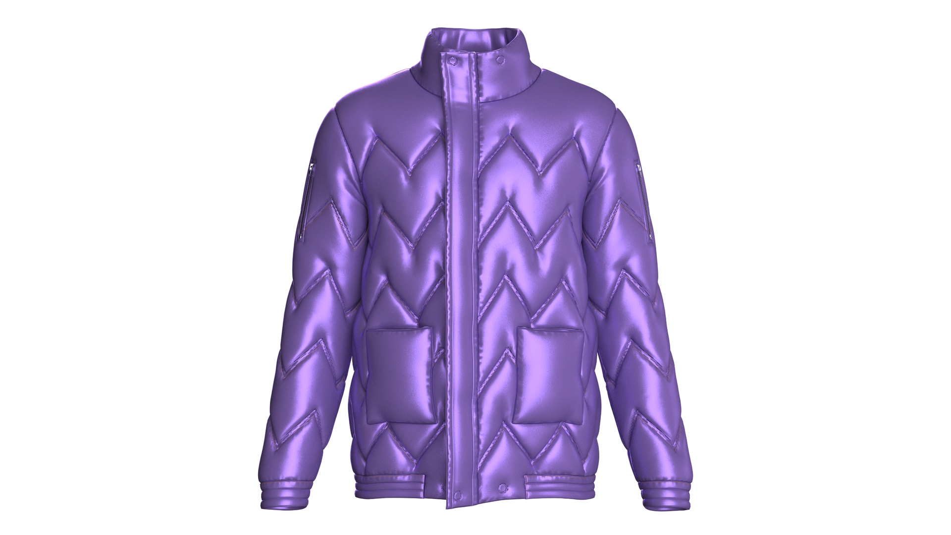Media 1 for listing Men Violet Puffer Jacket | High Poly