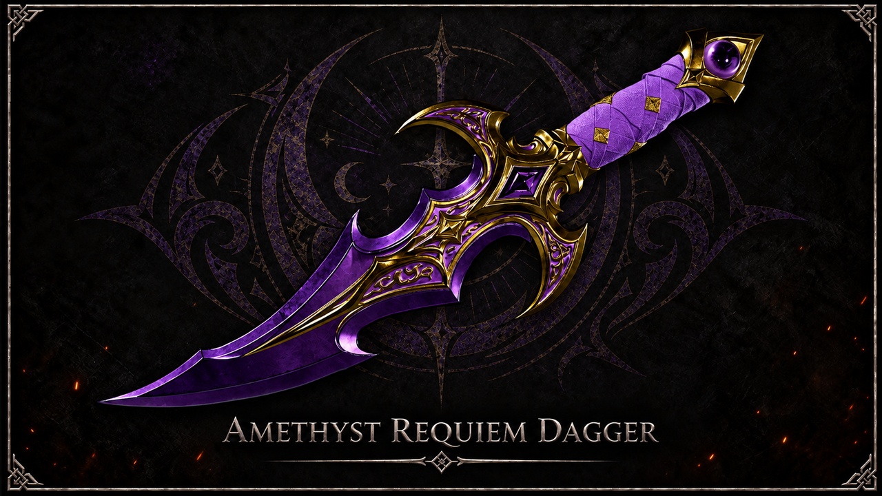 Media 1 for listing Amethyst Requiem – Stylized Fantasy Dagger Weapon Asset