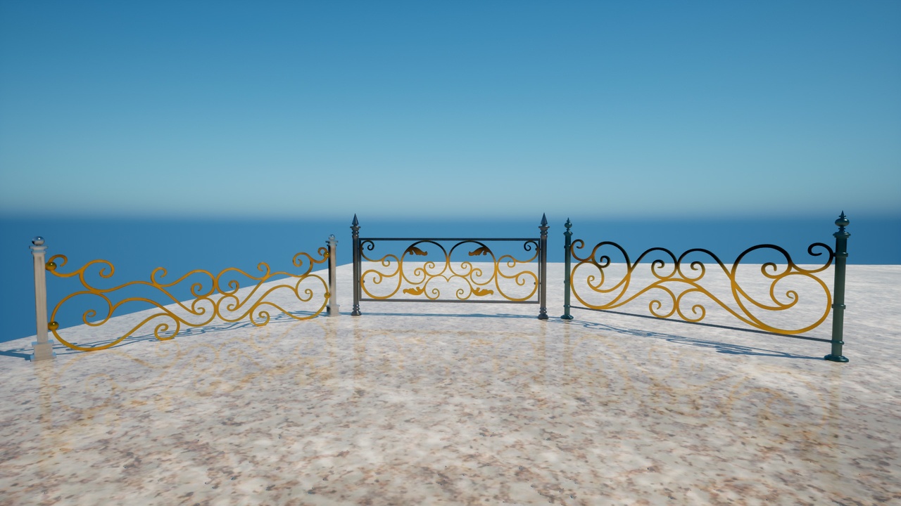 Media 1 for listing Outdoor elements asset pack vol.2: Marble & Forged Outdoor Elements.