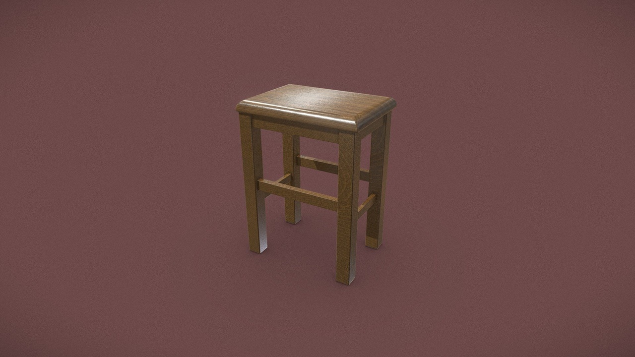 Media 1 for listing Classic Wooden Home Stool - Versatile Interior Accent