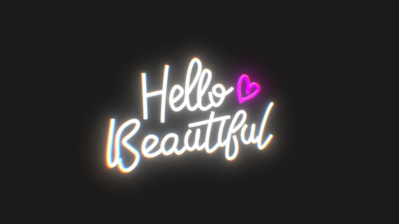 Media 1 for listing Neon Sign - Hello Beautiful