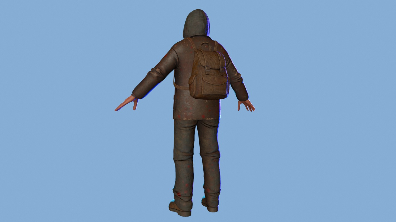 Media 1 for listing Survivor Male Character – Rigged Realistic 3D Model