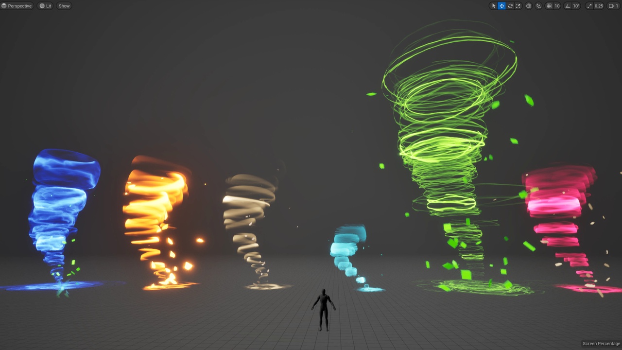 Media 1 for listing Dynamic Tornado VFX Pack – Unreal Engine Niagara (Customizable Parameters)