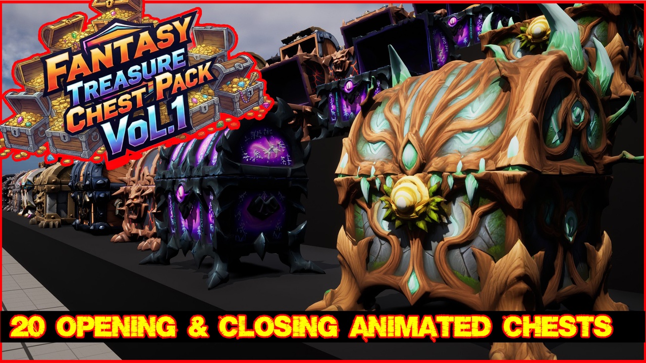 Media 1 for listing Fantasy Treasure Chest Pack Vol.1 (20 animated chests)
