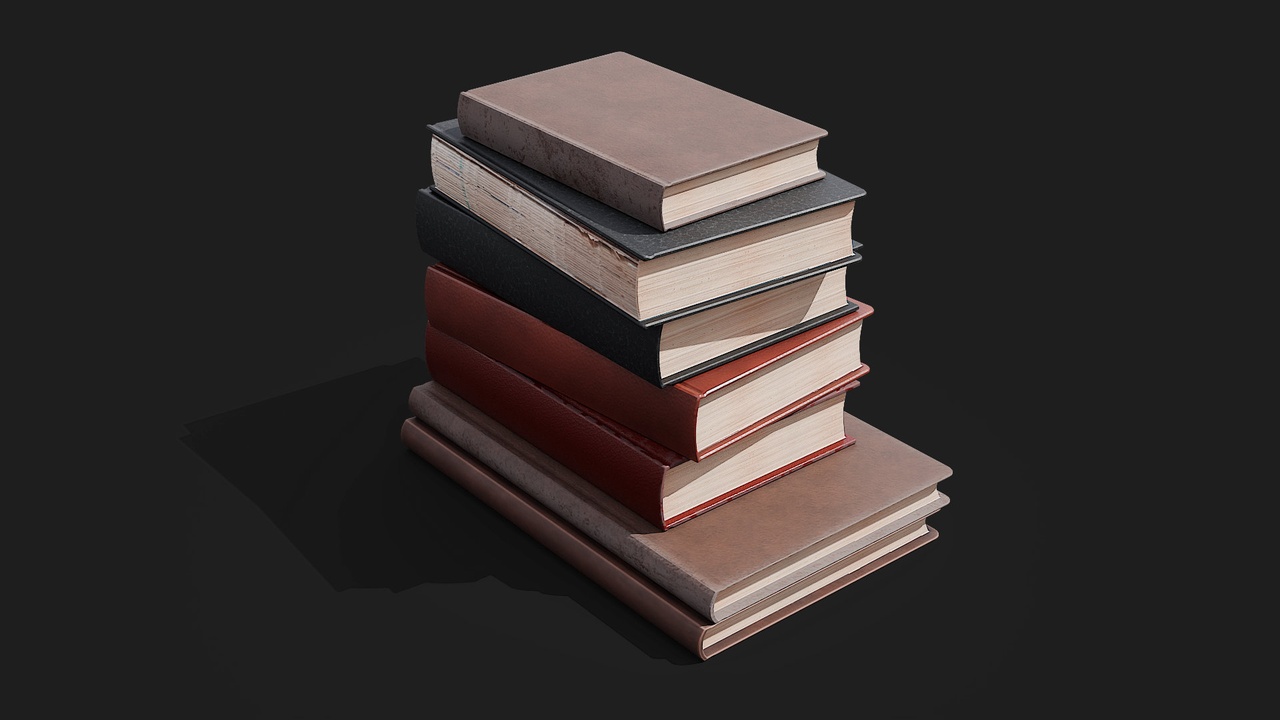 Media 1 for listing Old leatherbound hardcover books generic 3D model