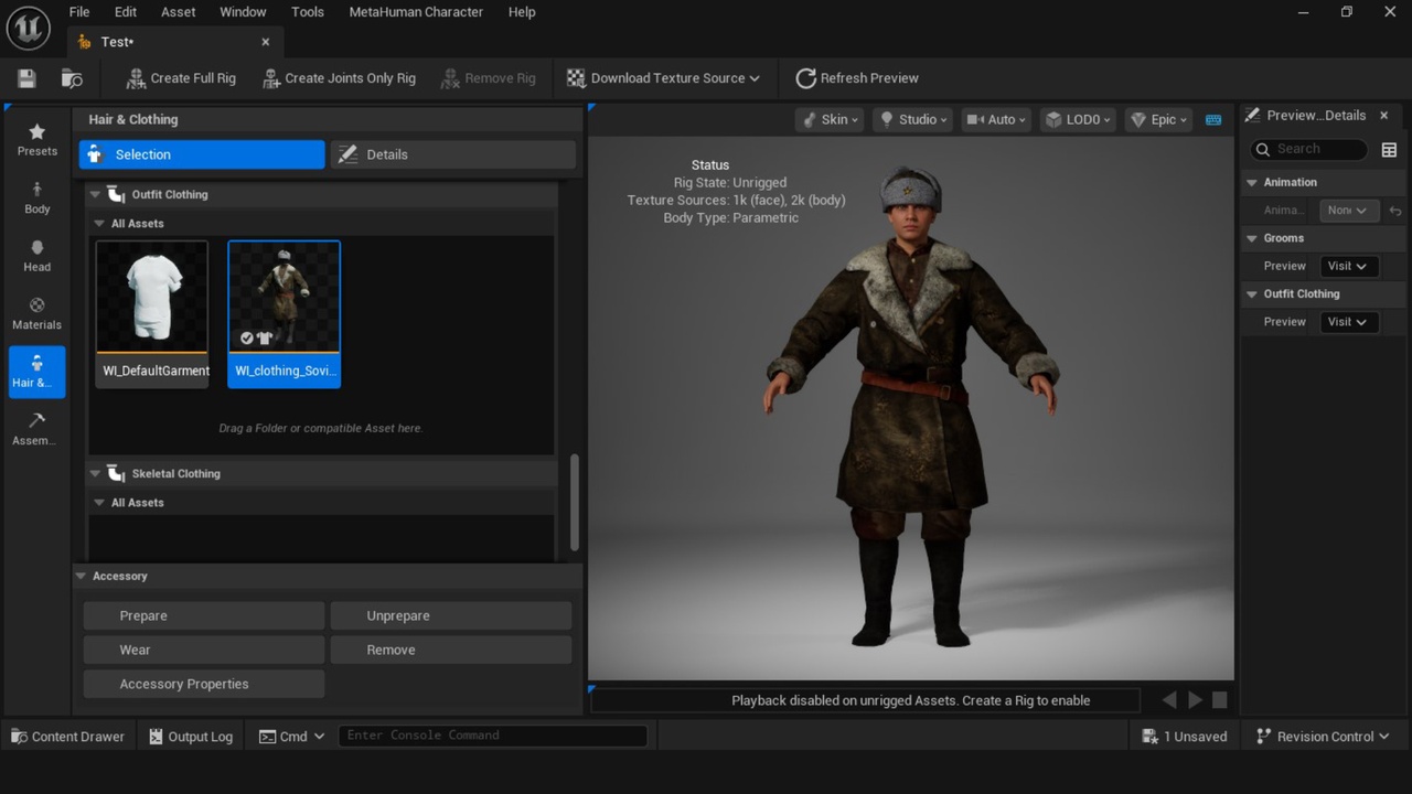 Media 1 for listing Metahuman WW2 Soviet Soldier Outfit