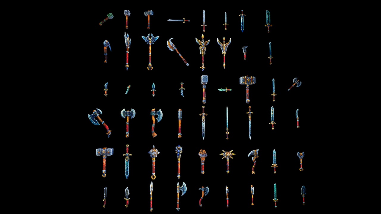 Media 1 for listing 52 Stylized Fantasy Weapons 3d Models
