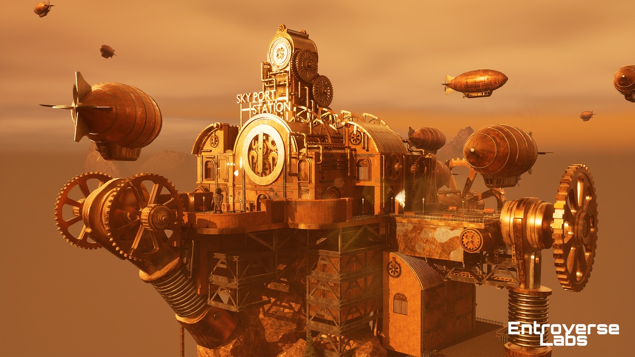 Media 1 for listing Steampunk Zeppelin Station - Full Interior & Exterior Modular Environment
