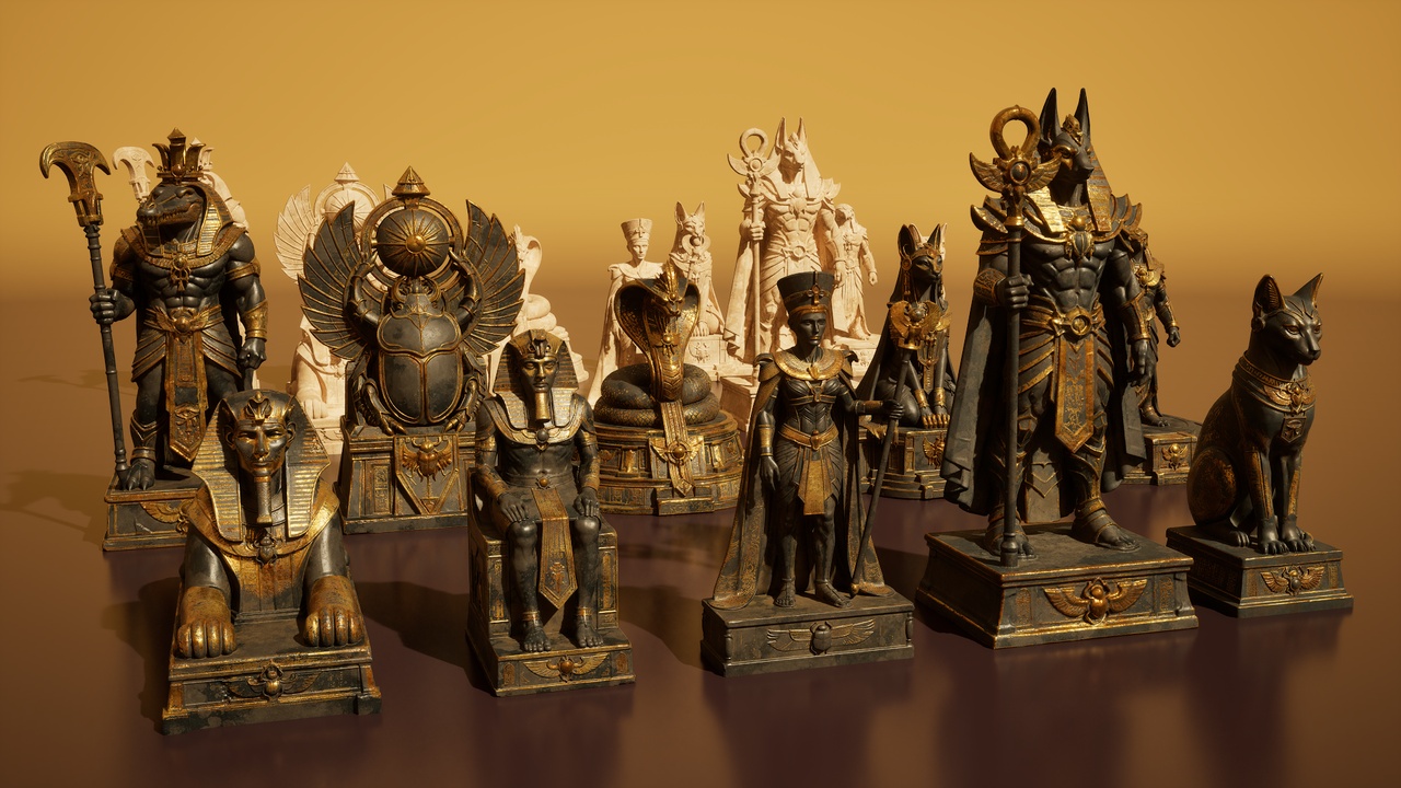 Media 1 for listing Egyptian Statues (Nanite and Low Poly) / Ancient Egypt Sculpture