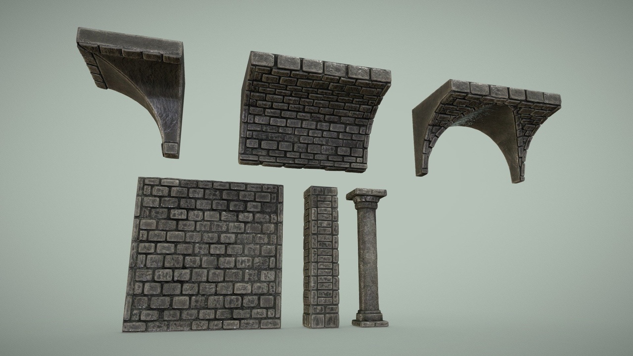 Media 1 for listing Sewer Brick Walls Set |MidPoly| |UE5| |NANITE|