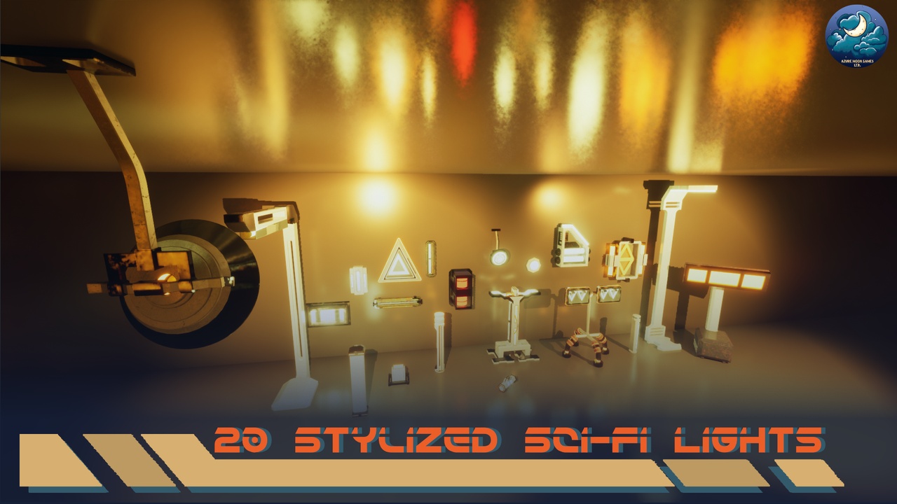 20 Stylized Sci-Fi Lights 제품 등록을 위한 미디어 1개