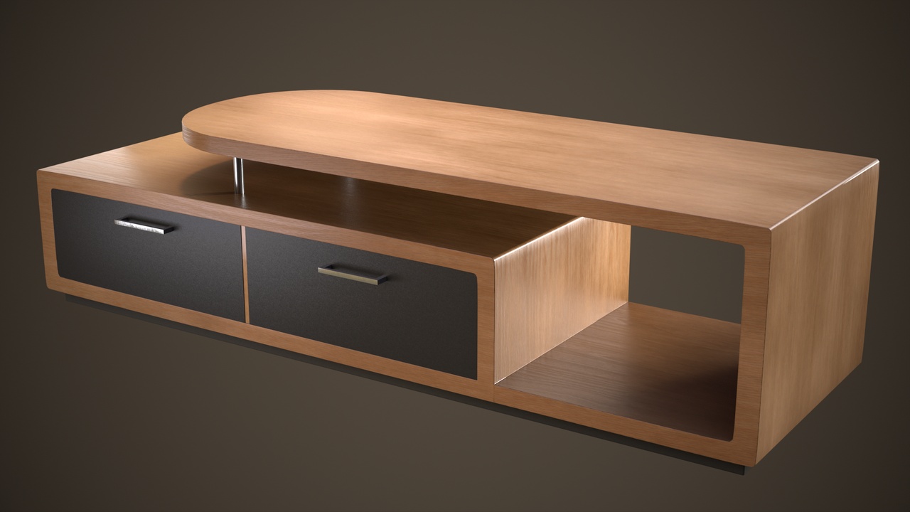 Media 1 for listing Modern Wooden Desk Low-poly 3D model