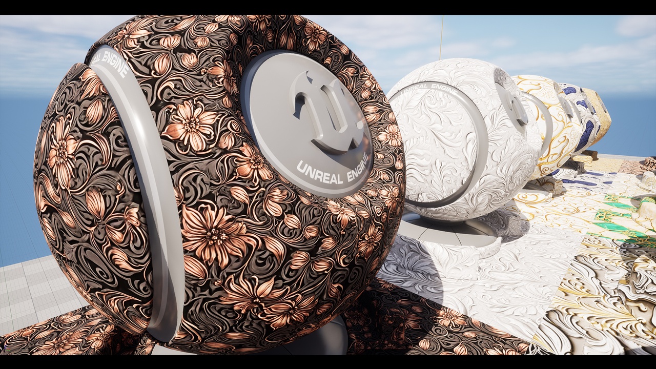 Media 1 for listing 100 Ornamental Pattern Materials Bundle – 4K PBR Texture Pack | 600 Seamless