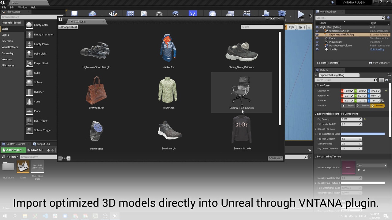Media 1 for listing VNTANA 3D Model Unreal Plugin