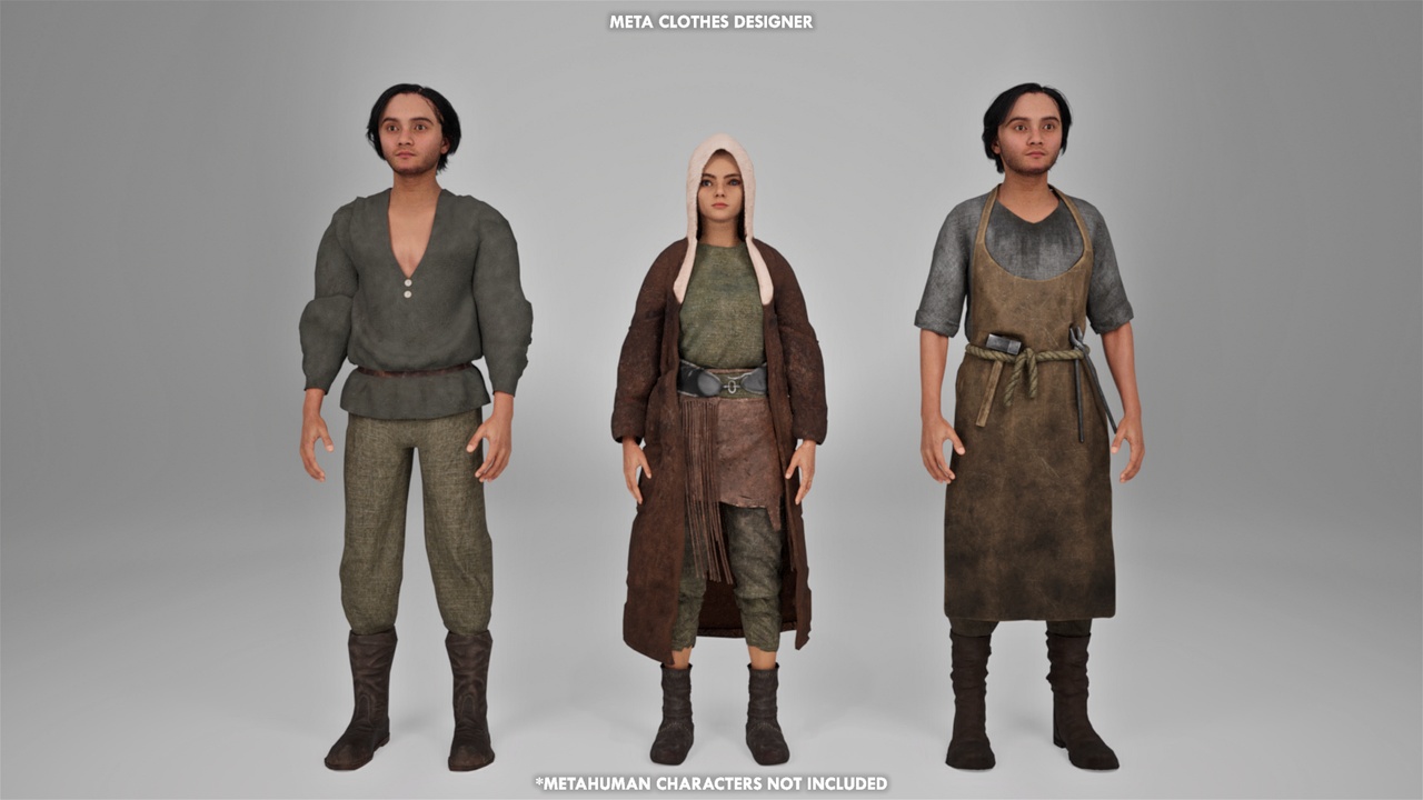 Media 1 for listing Metahuman - Medieval Clothes & Dress IV (Metahuman Clothing)
