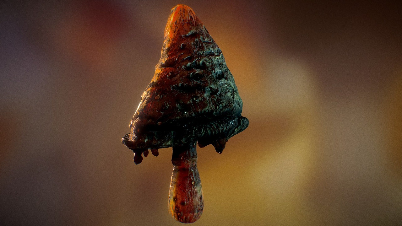 Media 1 for listing Mushroom Stylized Asset — Shaggy Inkcap