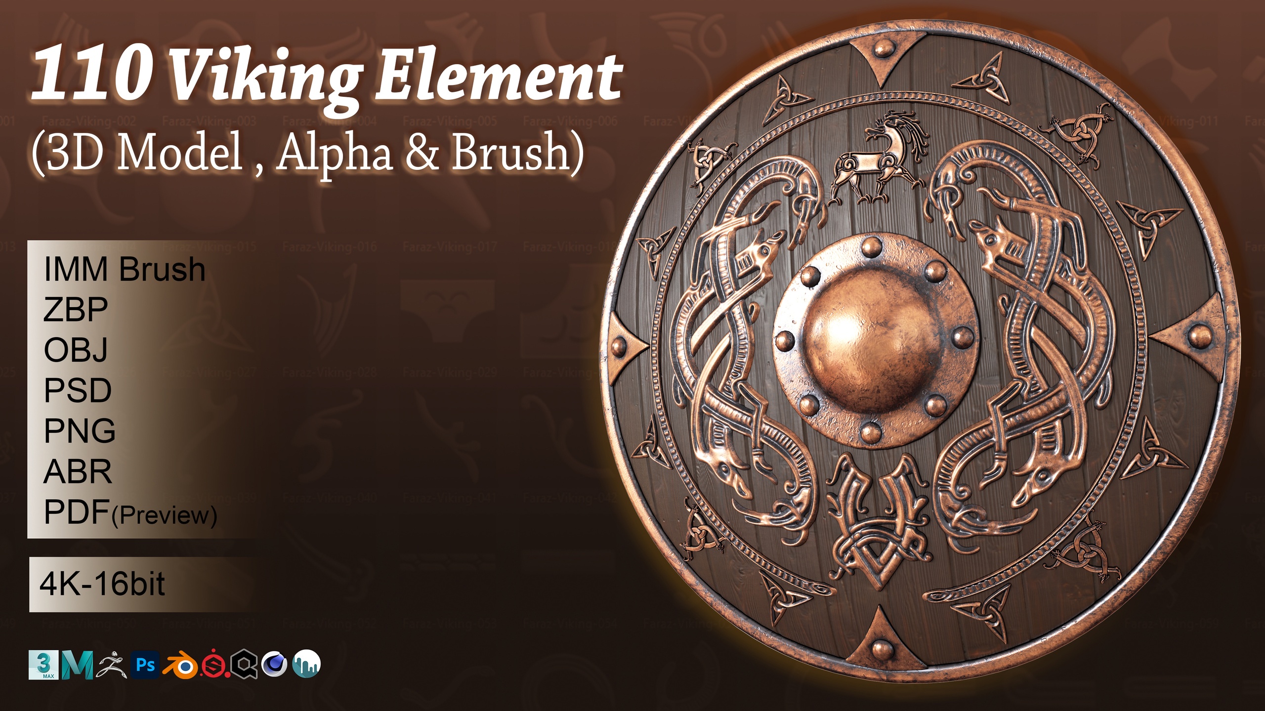 Media 1 for listing 110 Viking element alpha, brush & 3D models
