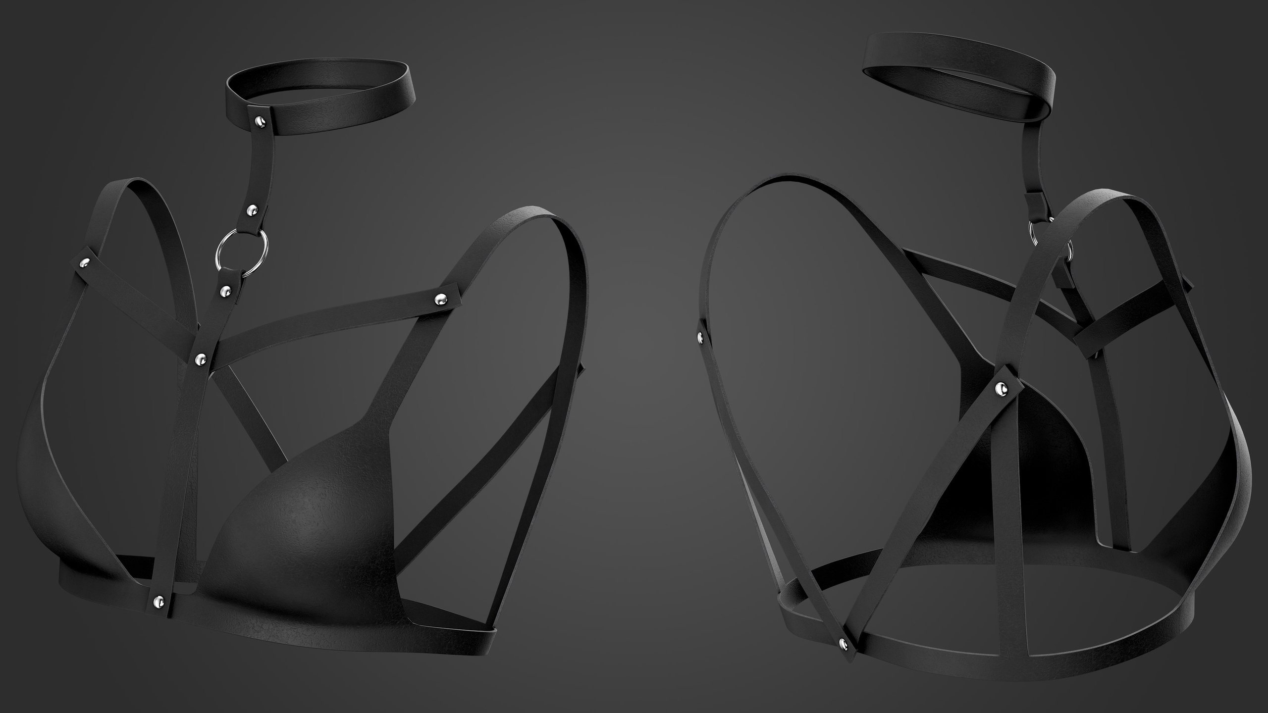 Media 1 for listing Leather Harness Bra