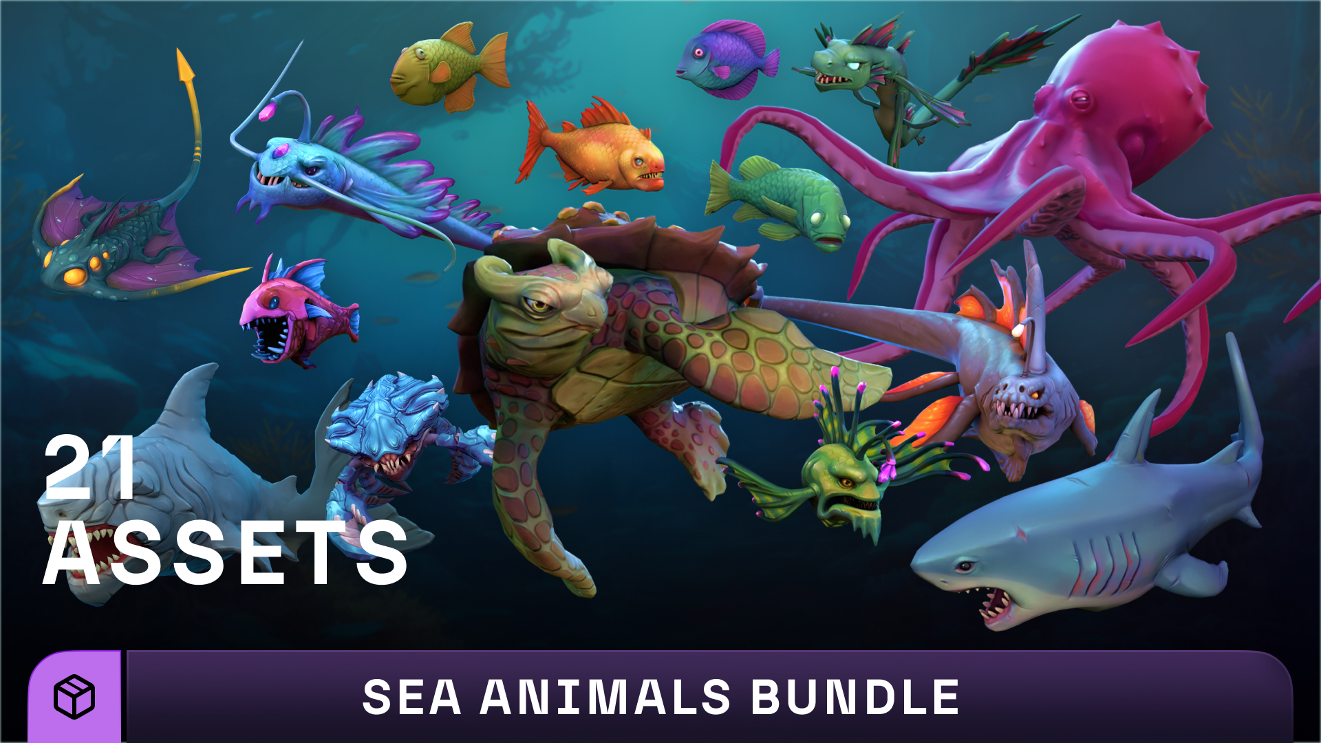 Stylized Sea Animals Bundle | Fab