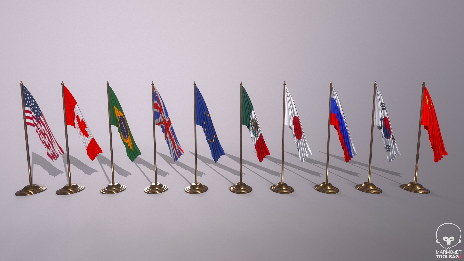 Flags lowpoly PBR | Fab
