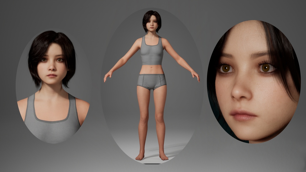 Media 1 for listing Editable MetaHuman girl - Wang Sha.With hair, no clothing included.