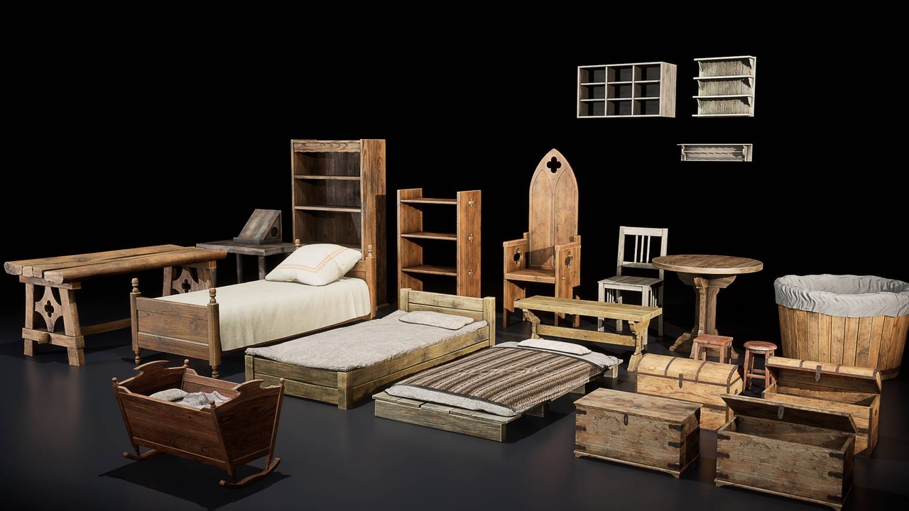 Media 1 for listing Medieval Furniture Props