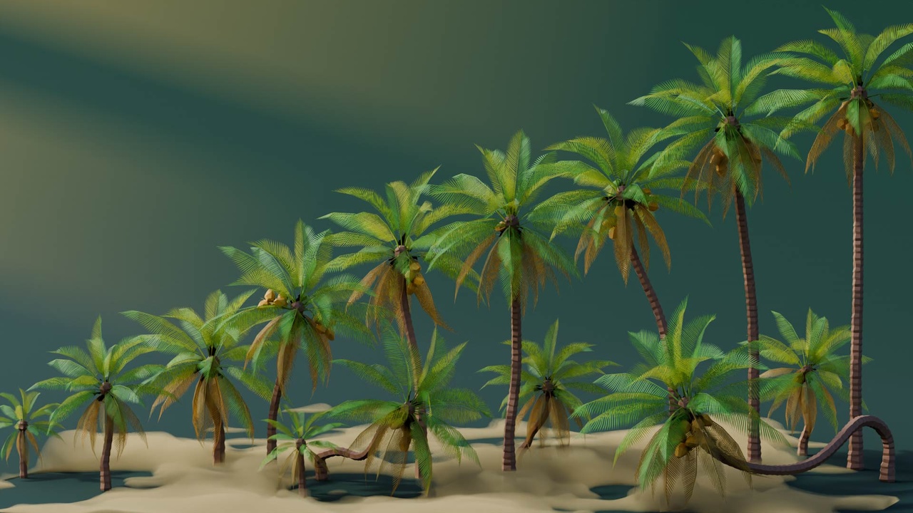 Media 1 for listing Low Poly Tropical Palms