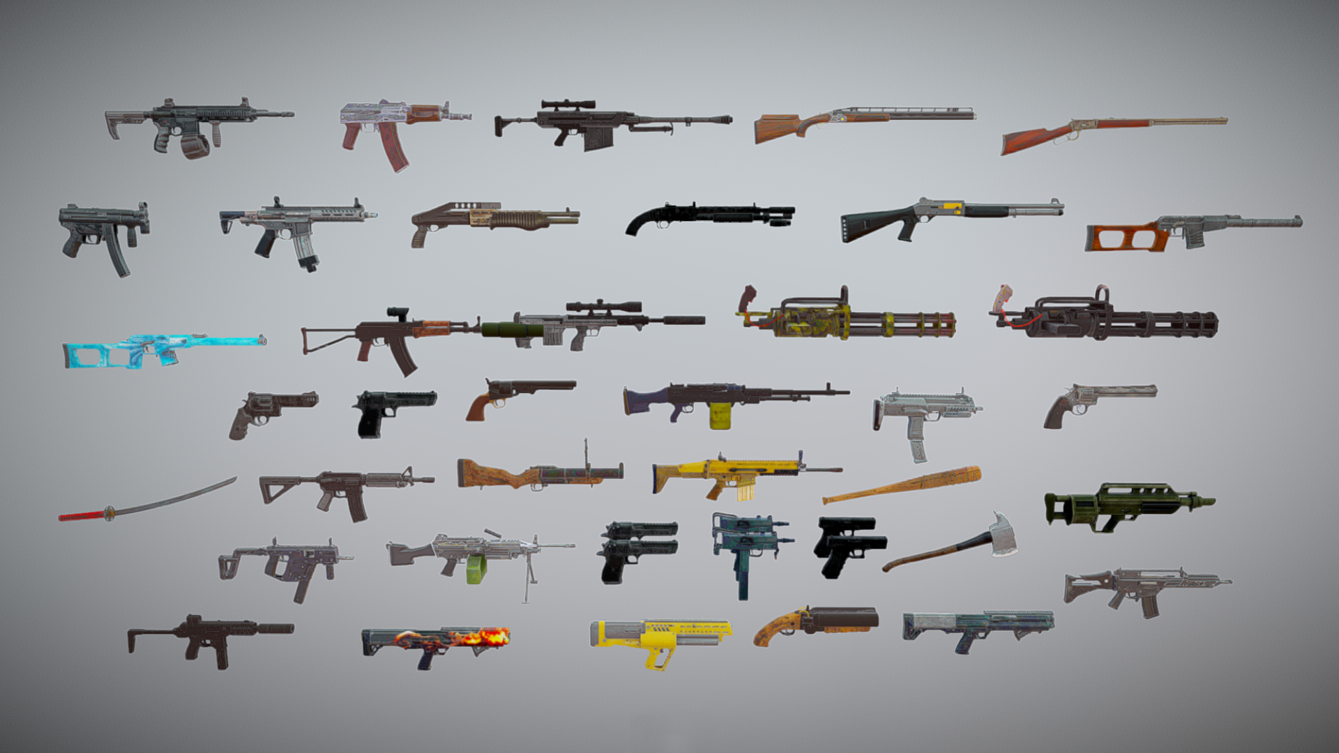 Complete Weapon Pack – Guns & Melee Weapons Collection (3D Models) | Fab