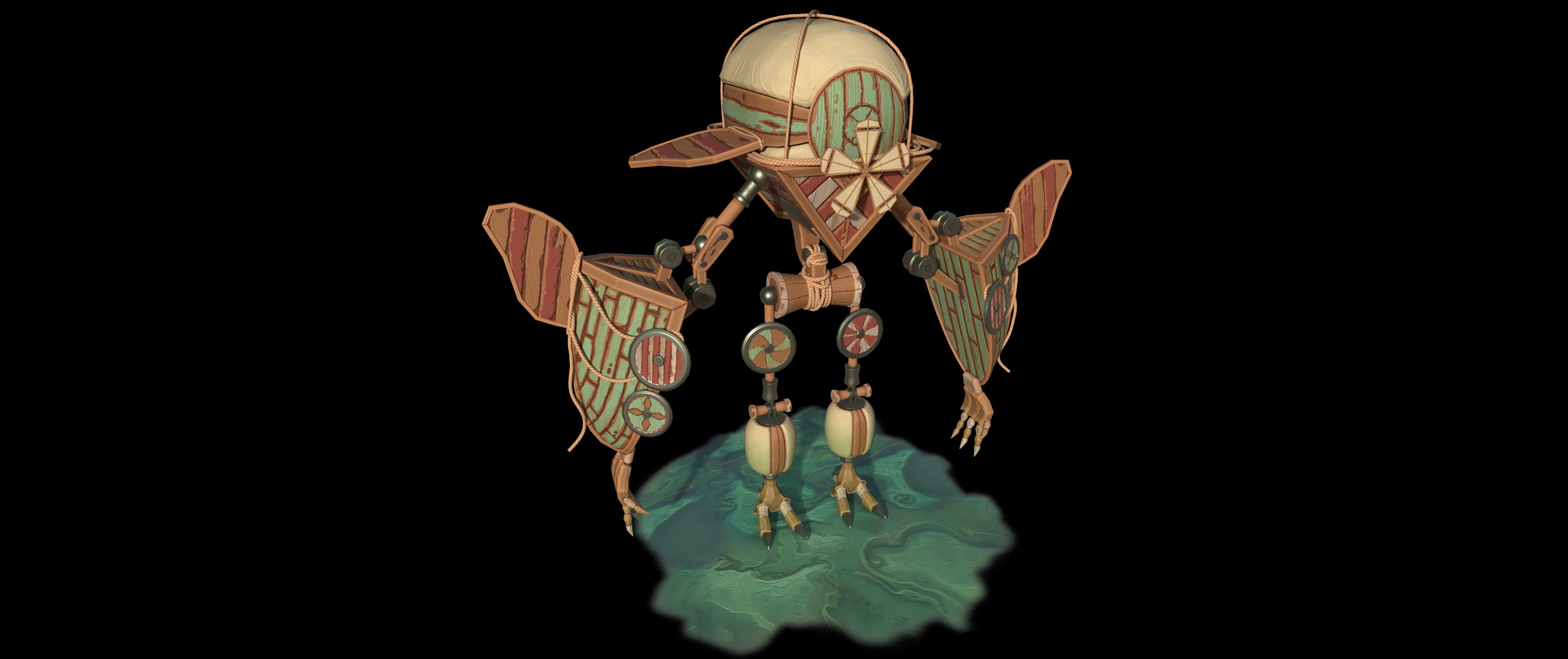 Zeppelin stylized robot character Lowpoly | Fab