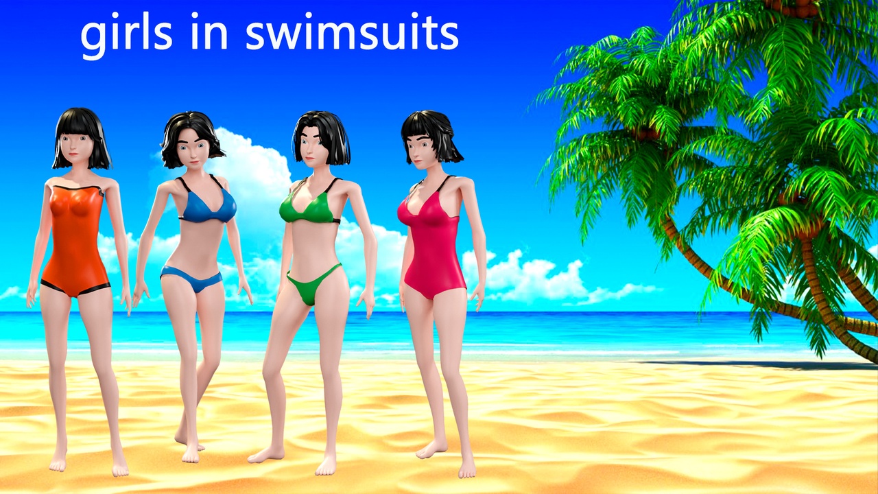 Media 1 for listing Cartoon characters - girls in swimsuits