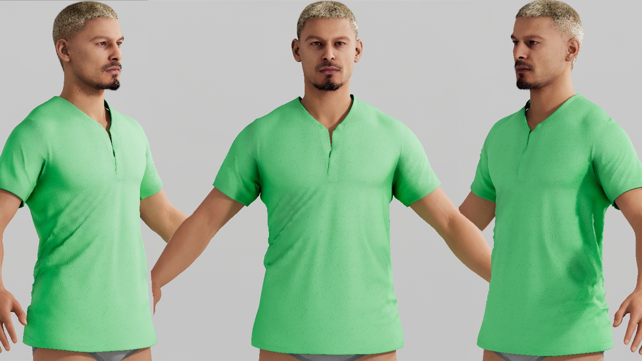 Media 1 for listing TShirt for Metahuman (Henley TShirt) for Men/Women & customize Color