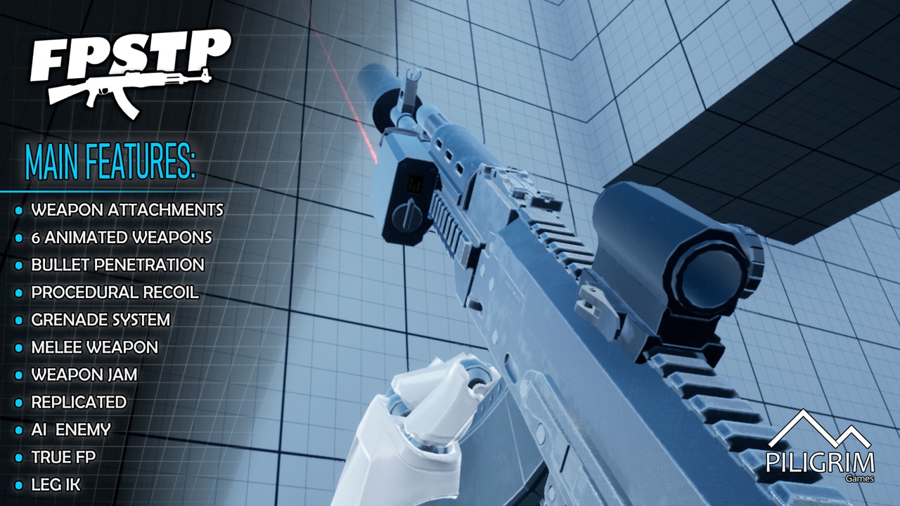 File multimediali per l'articolo First Person Shooter Template Pack (FPSTP) 3.4 — Advanced FPS Kit for UE5: 1