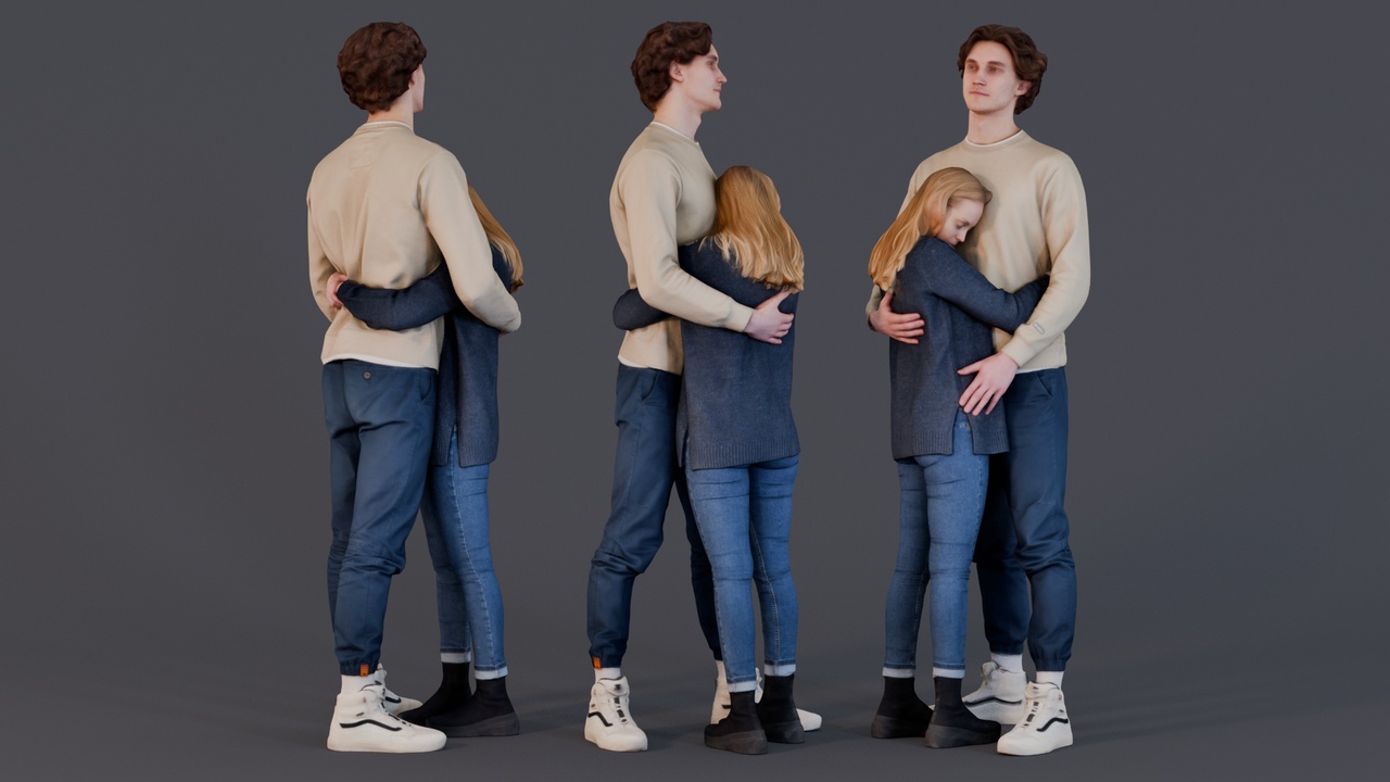 Media 1 for listing Tender Embrace - Couple in Love Standing Hug