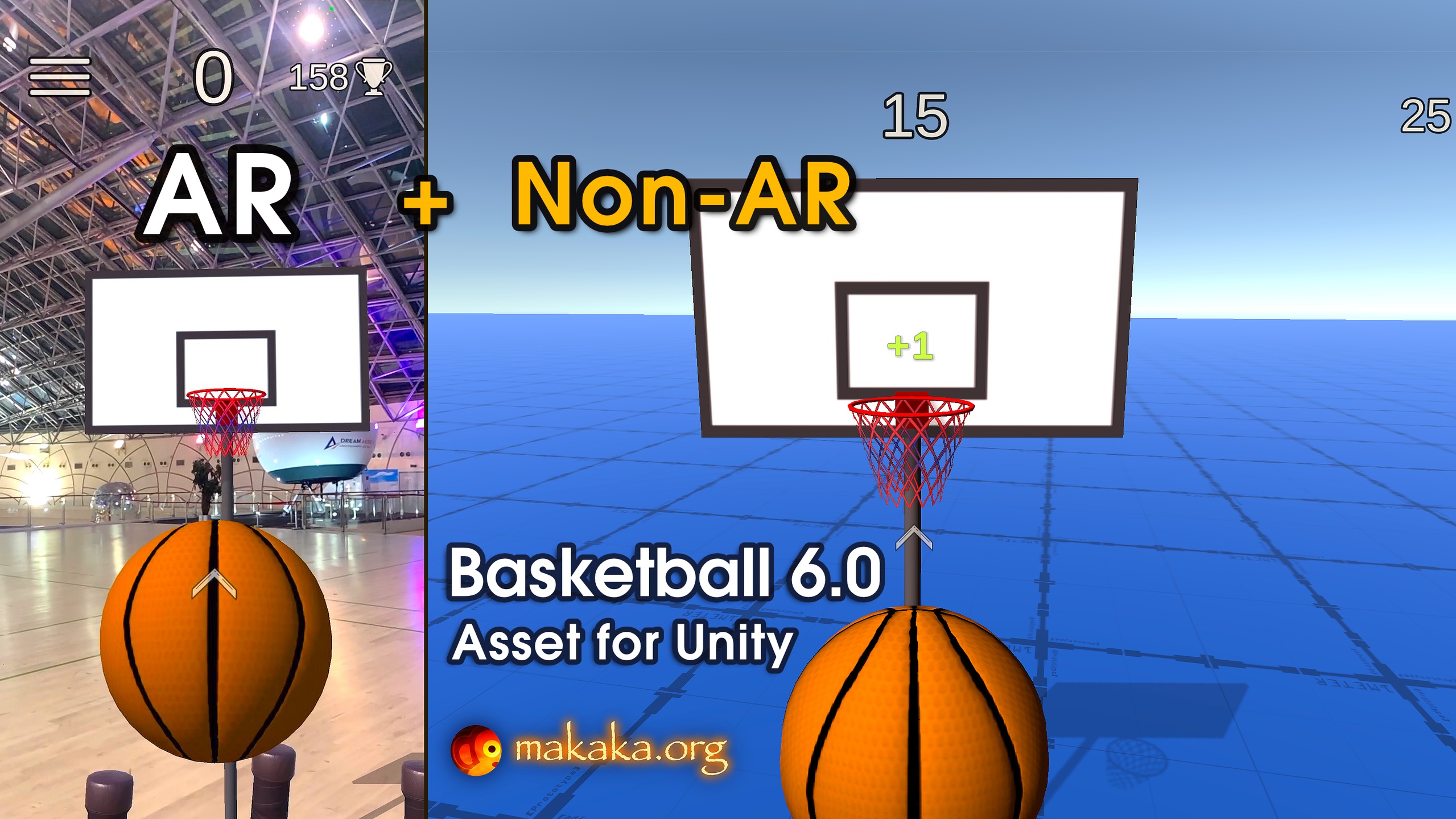 Media 1 for listing FPS Basketball 3D and AR β Unity Template Project