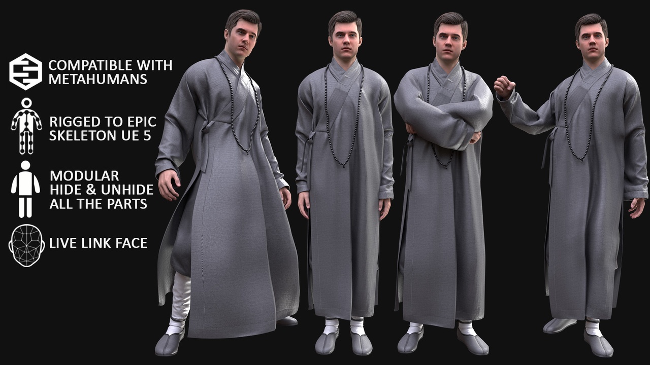 出品Man in Martial Suit 4 - Modular - Riggedのメディア1