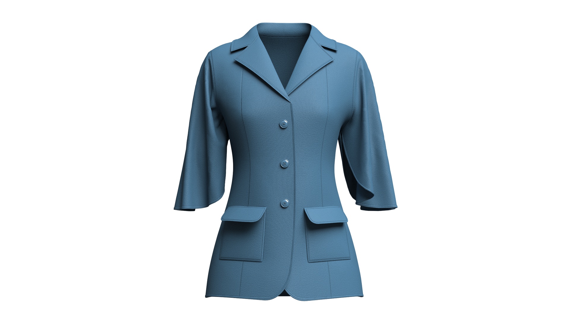 Media 1 for listing Girls Three - Quarter Cape Sleeve Blazer | High Poly