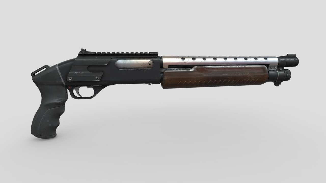 Media 1 for listing Modern Shotgun - Pump Action - Short - No Stock - High Poly