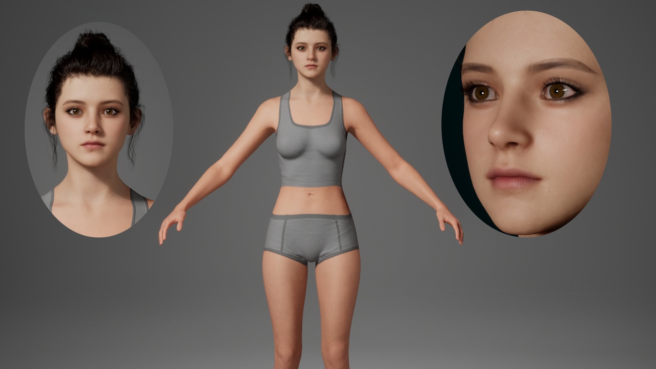 Media 1 for listing Editable MetaHuman Beauty - Qiqiao.With hair, no clothing included.