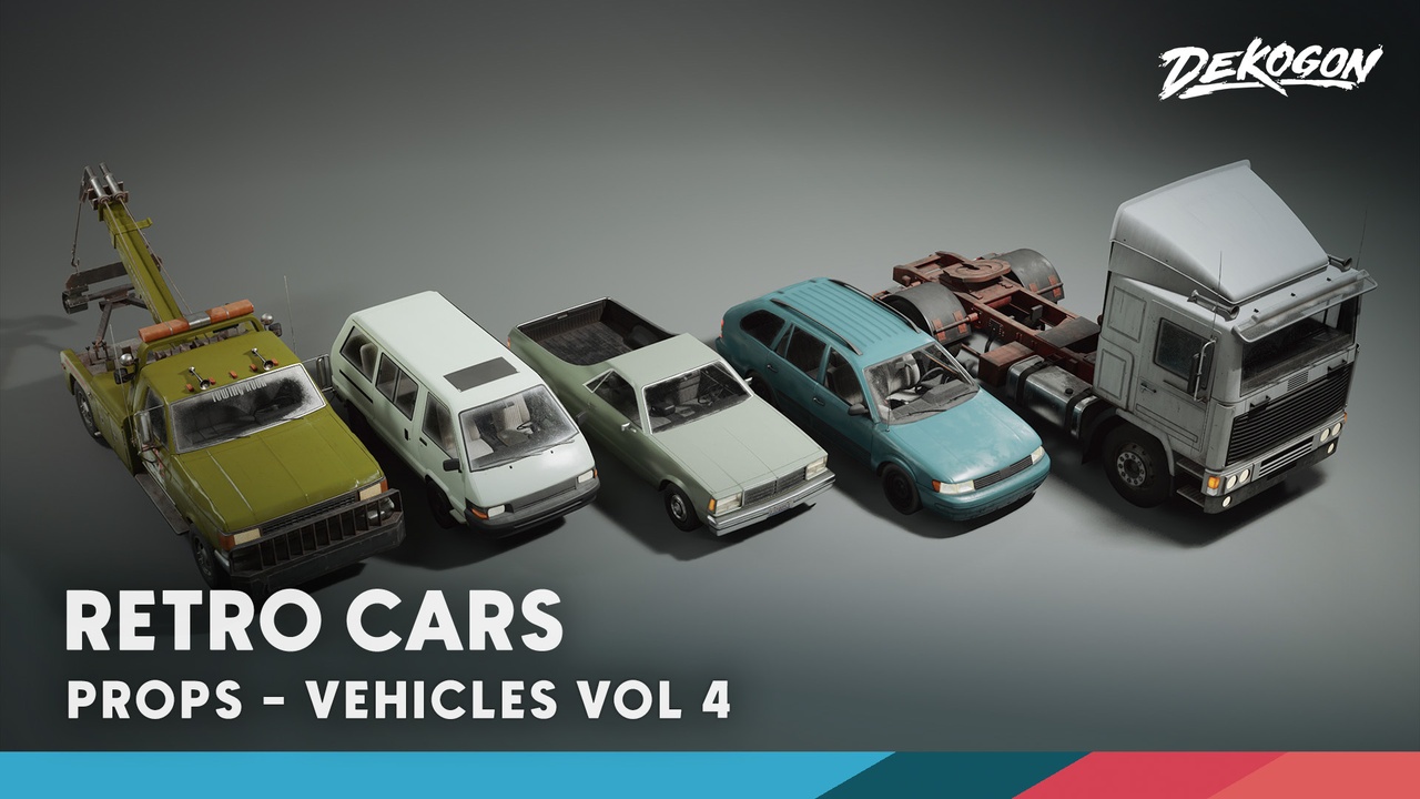 Média 1 pour l'article Vehicles VOL.4 - Retro Cars (Low Poly)