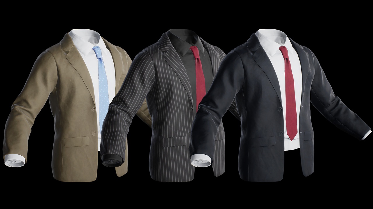 Media 1 for listing Open Jacket Shirt Tie - Metahuman